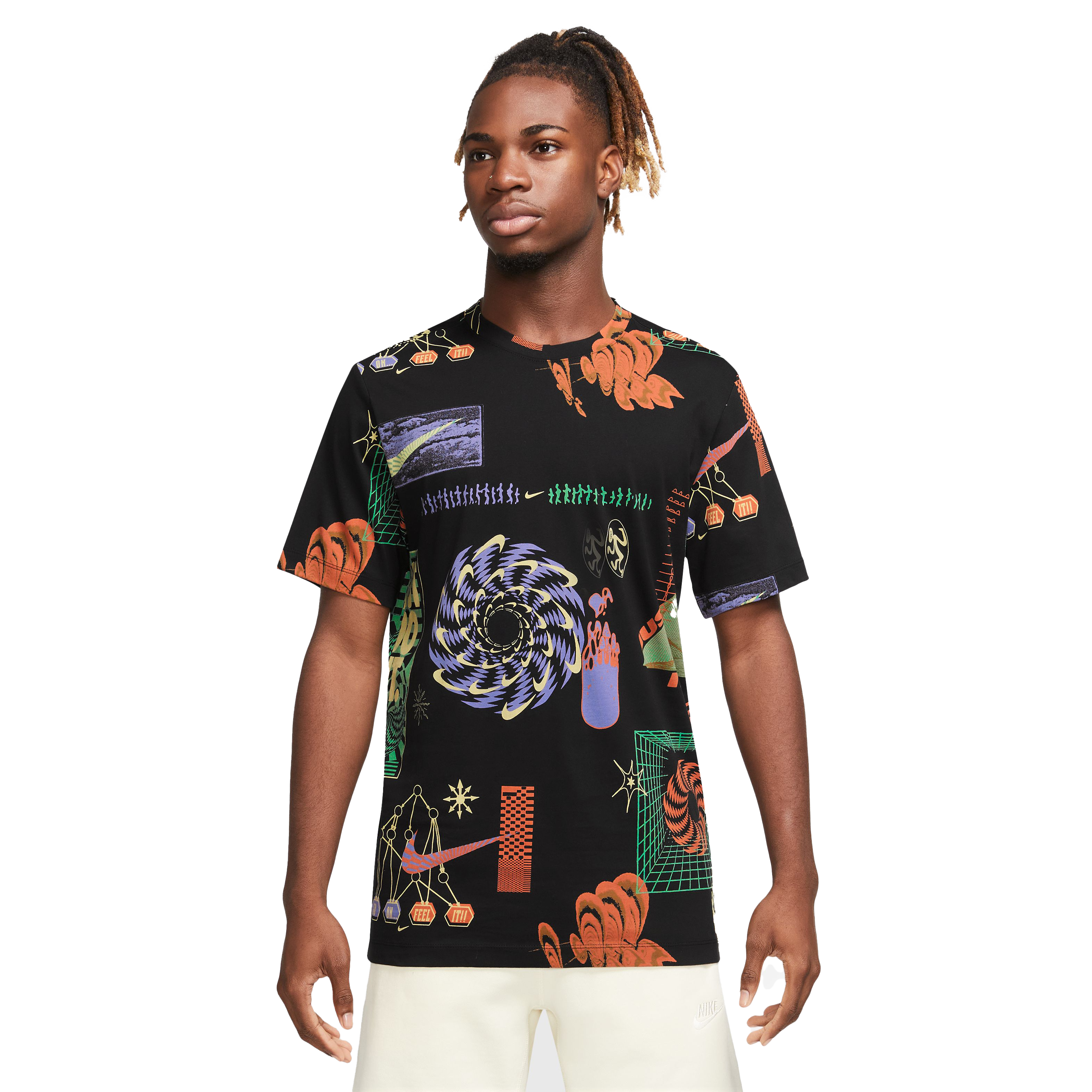Nike Men's Sportswear Festival All Over Print Tee-Black